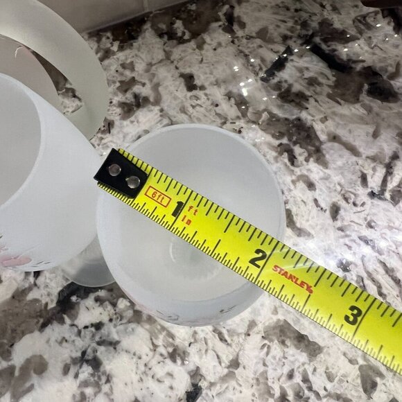 Vintage 1980s Pink Iris Italian Satin Frosted Glass Pitcher, 2 Wine & 3 Tumblers - Picture 10 of 15